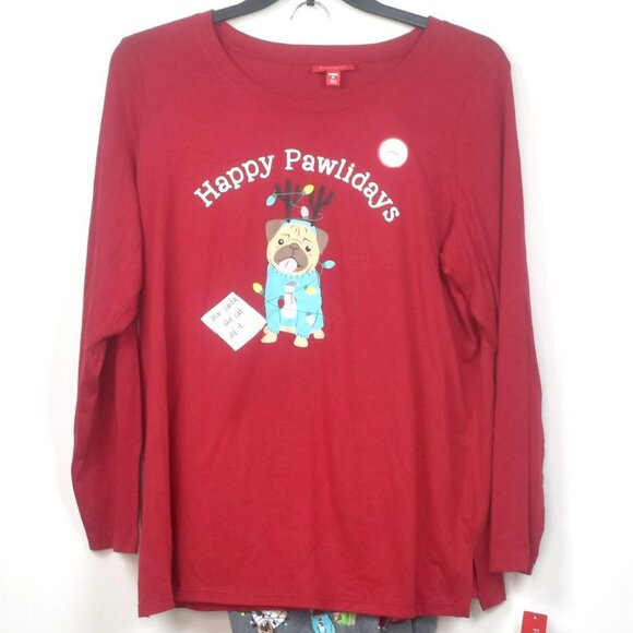 Mens “Happy Pawlidays” 2-Piece Pajama Set Size M Family PJs NWT - Picture 4 of 9